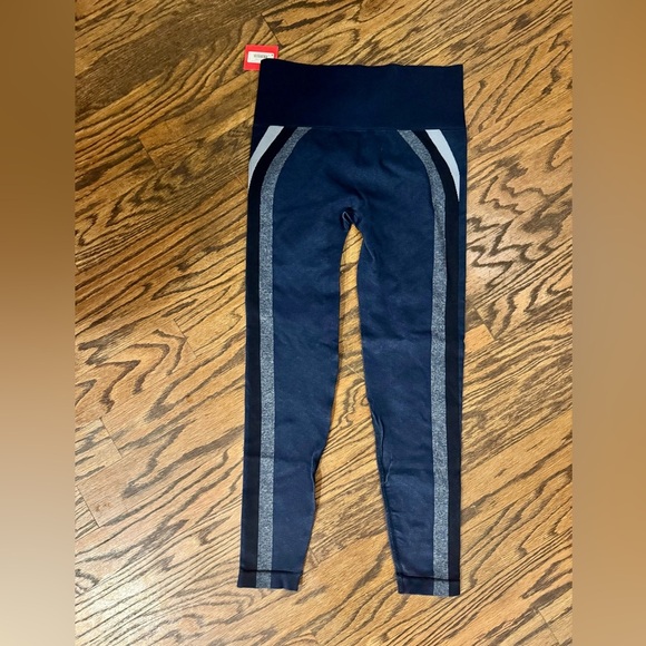 SPANX NWT Large Seamless Track Stripe Leggings Navy Haze - Regular - Picture 5 of 6